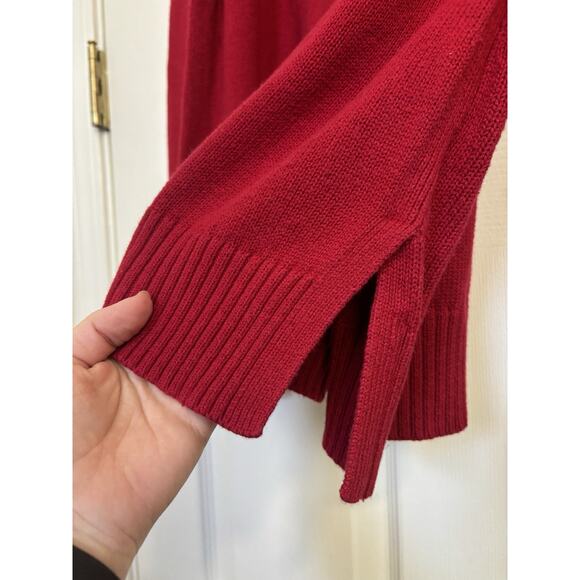 Talbots Cashmere Blend Red Button Collar Sweater Size XL Cozy Winter - Picture 7 of 8